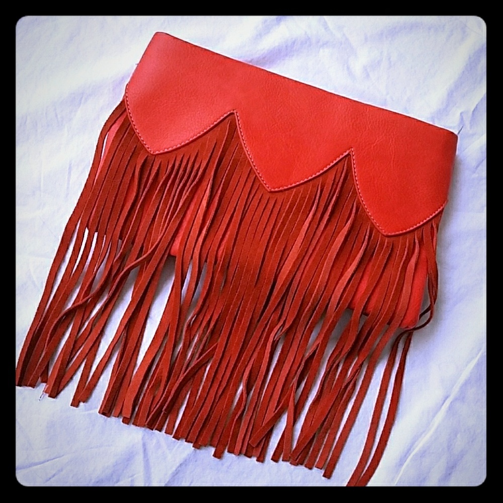 Red Fringe Purse